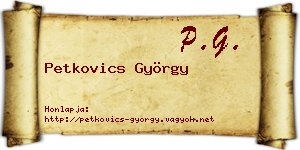 Petkovics György névjegykártya