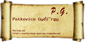 Petkovics György névjegykártya
