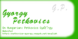 gyorgy petkovics business card